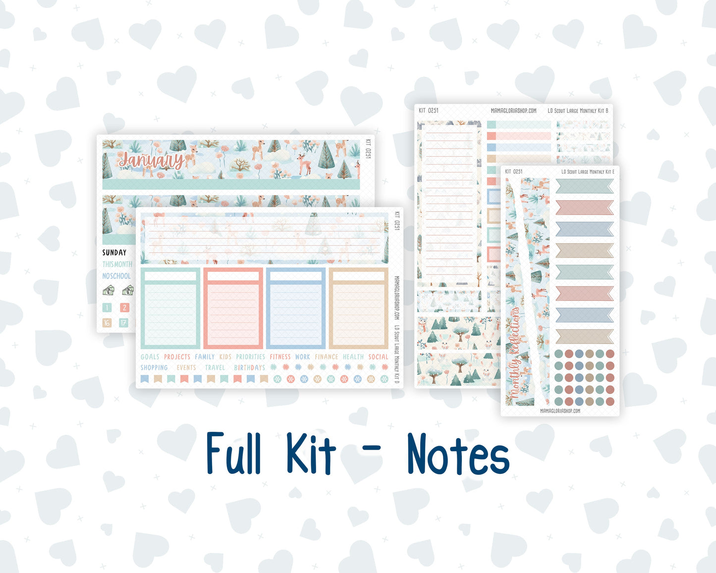 Kit 0251 - Laurel Denise The Scout Planner Large - Monthly Kit - January - Pine & Paws