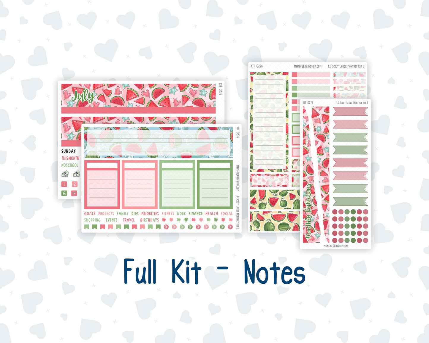 Kit 0276 - Laurel Denise The Scout Planner Large - Monthly Kit - July - Melon Crush