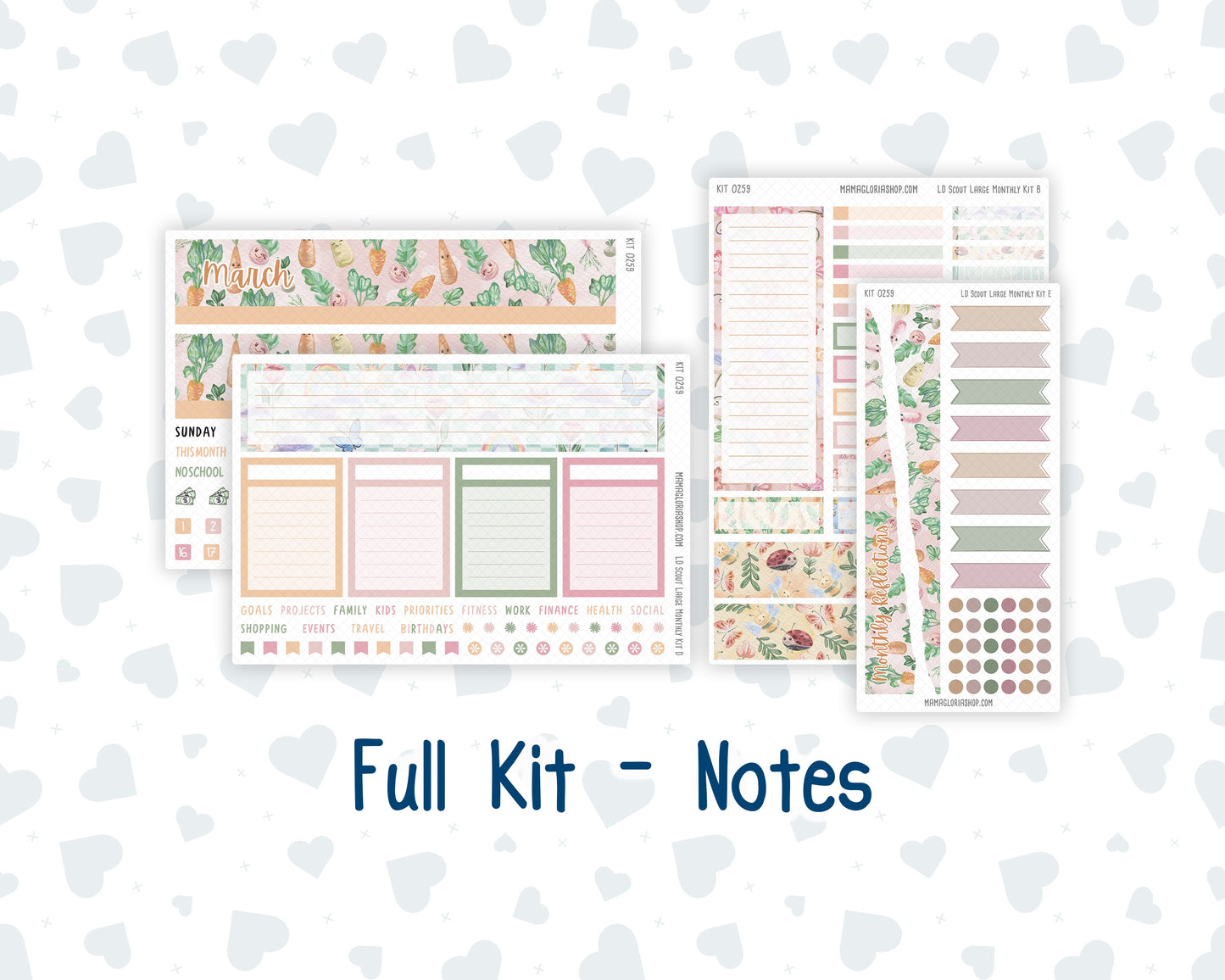 Kit 0259 - Laurel Denise The Scout Planner Large - Monthly Kit - March - Spring Garden Chores
