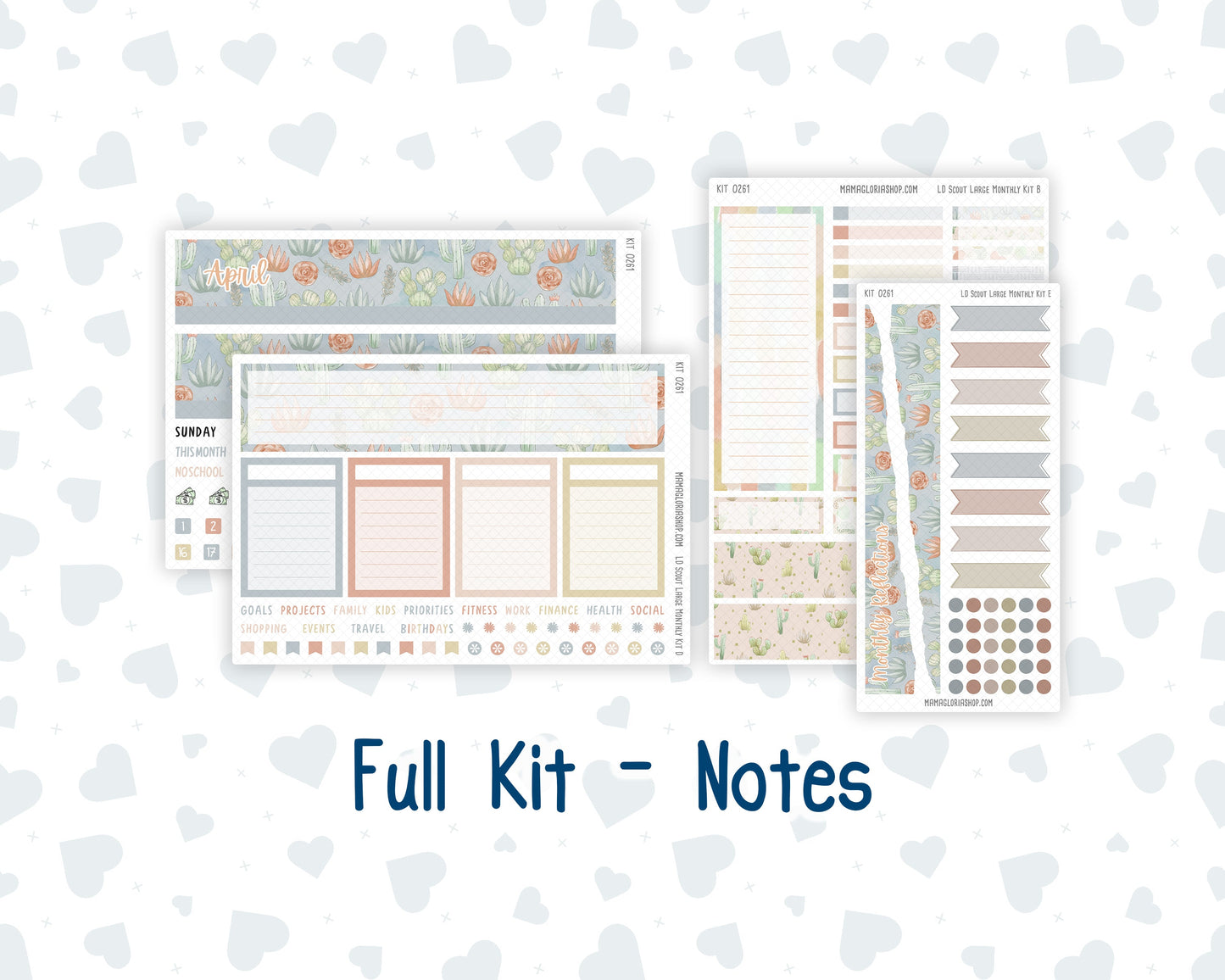 Kit 0261 - Laurel Denise The Scout Planner Large - Monthly Kit - April - Llama Spring