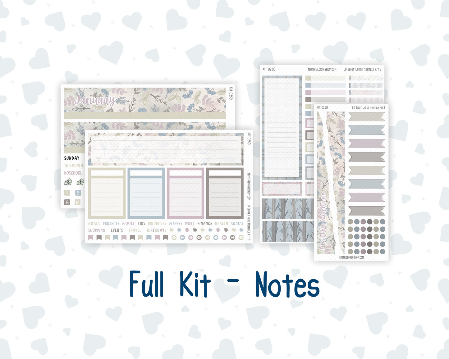 Kit 0250 - Laurel Denise The Scout Planner Large - Monthly Kit - Quiet January