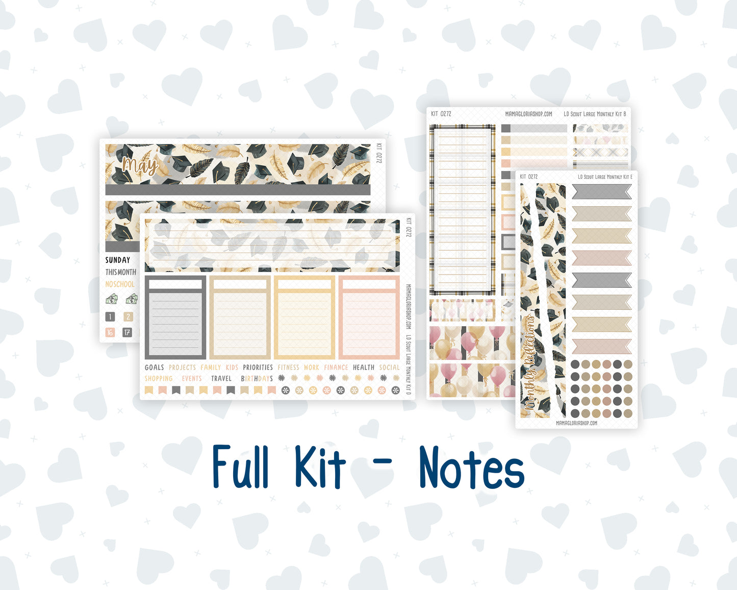 Kit 0272 - Laurel Denise The Scout Planner Large - Monthly Kit - May - Graduation