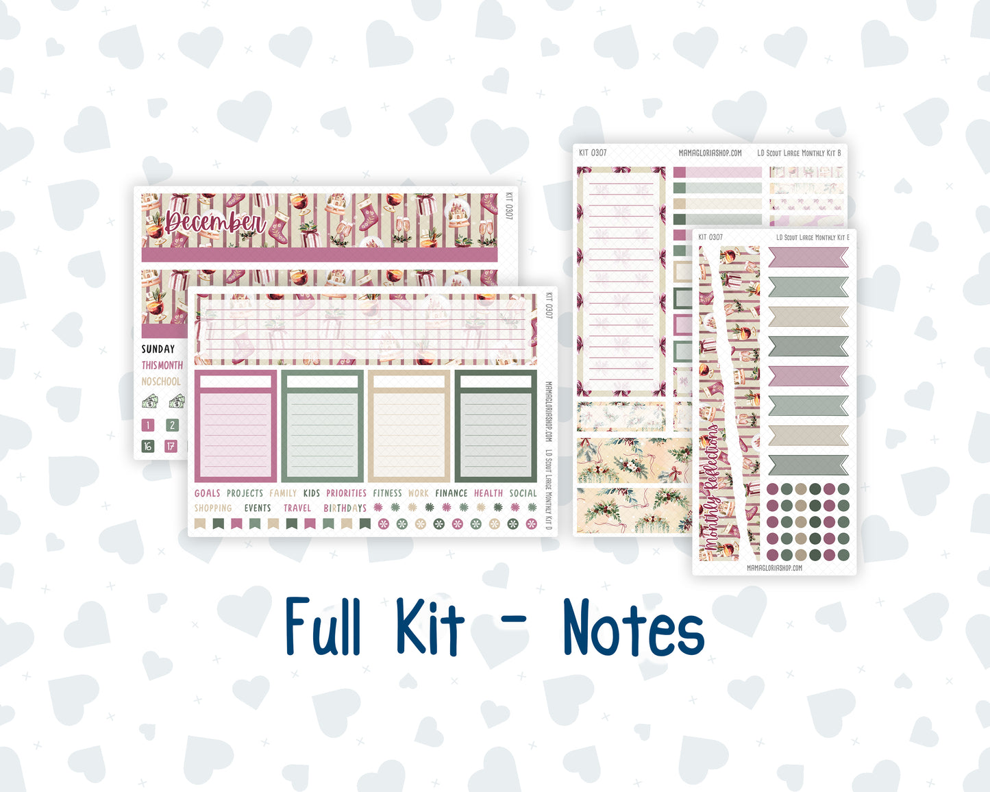 Kit 0307 - Laurel Denise The Scout Planner Large - Monthly Kit - December - Velvet Hearth
