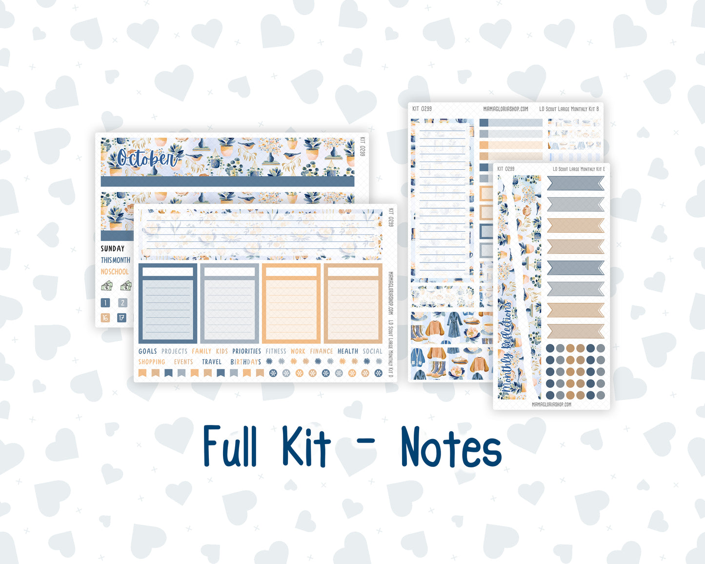 Kit 0299 - Laurel Denise The Scout Planner Large - Monthly Kit - October - Book Nook