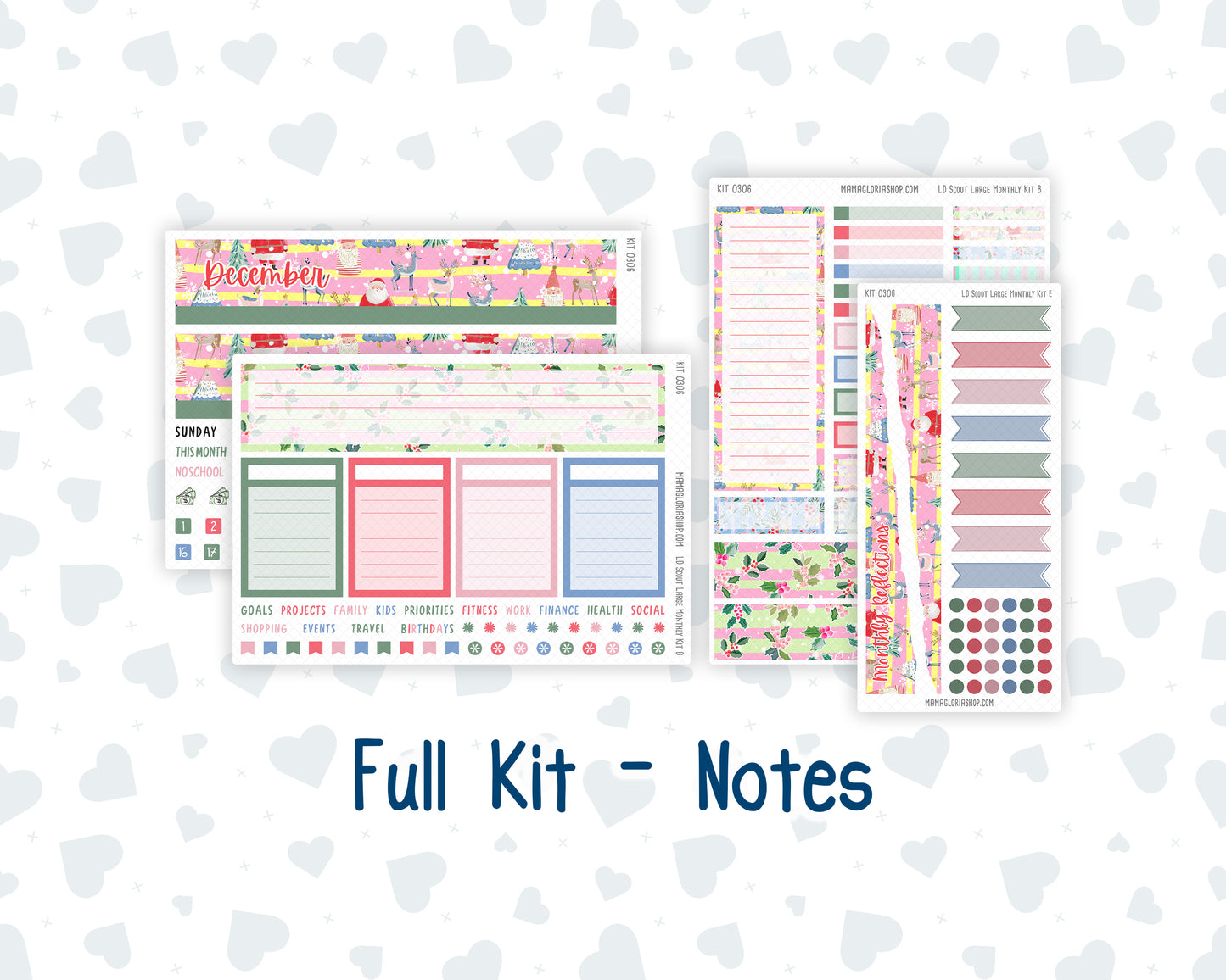 Kit 0306 - Laurel Denise The Scout Planner Large - Monthly Kit - December - Jolly Mischief