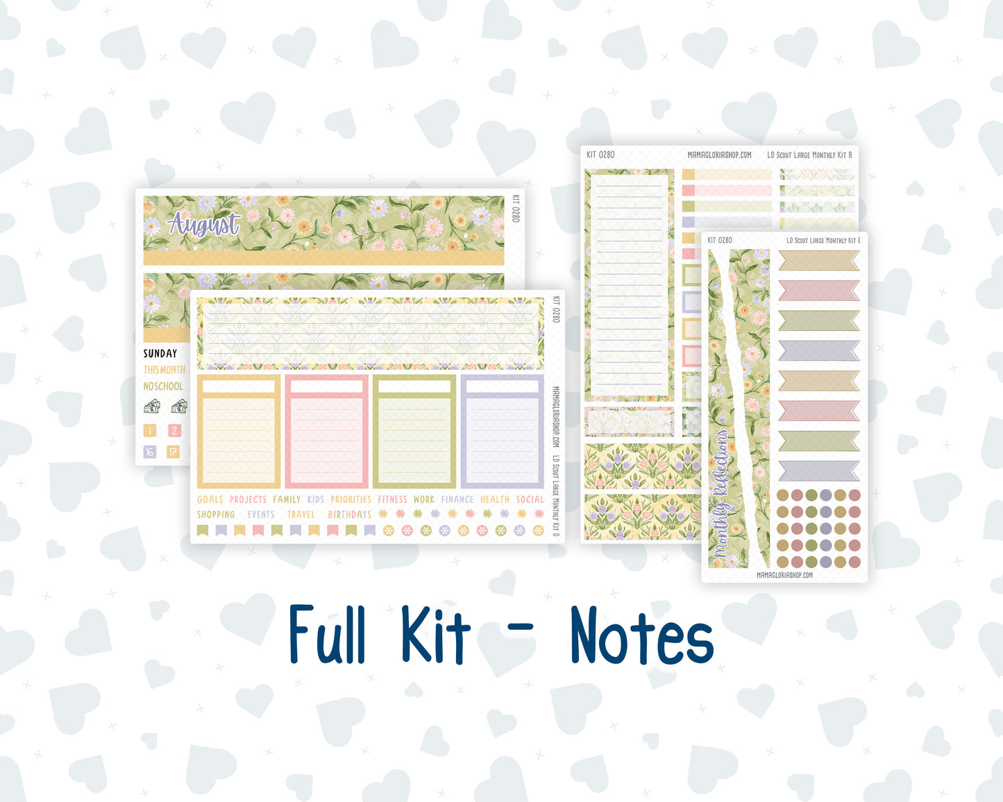 Kit 0280 - Laurel Denise The Scout Planner Large - Monthly Kit - Half Past Six In August