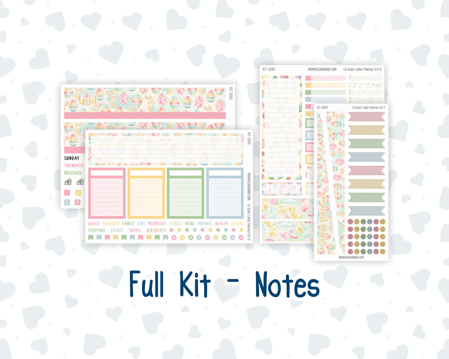 Kit 0260 - Laurel Denise The Scout Planner Large - Monthly Kit - April - Pastel Egg Hunt