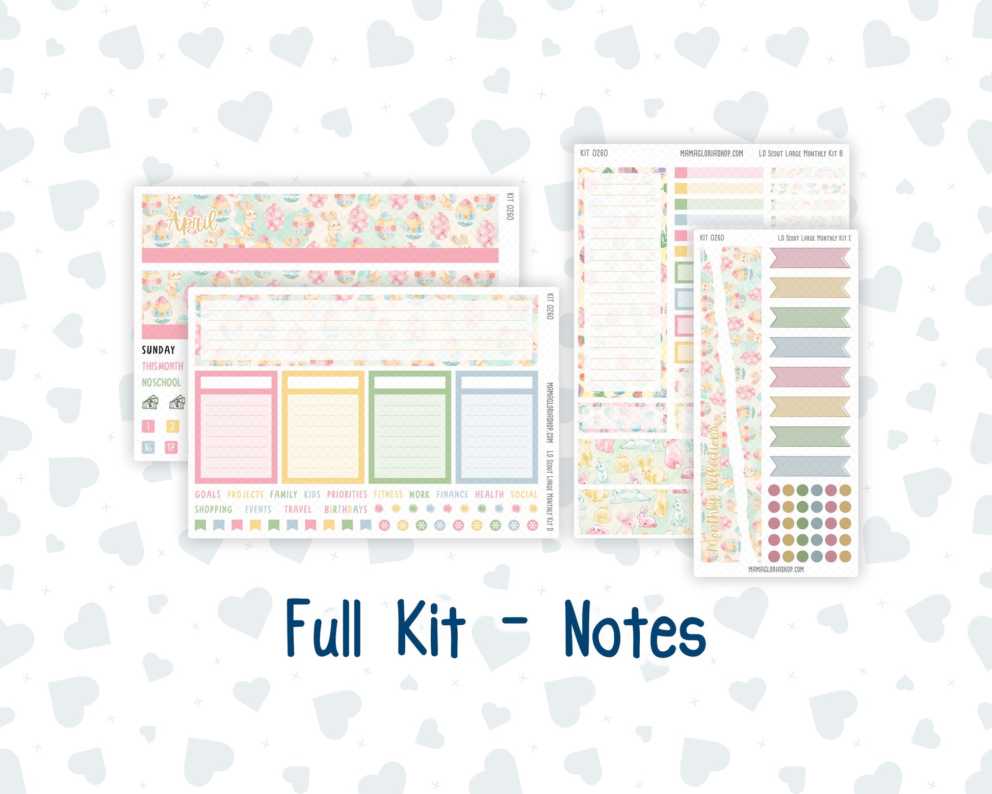 Kit 0260 - Laurel Denise The Scout Planner Large - Monthly Kit - April - Pastel Egg Hunt
