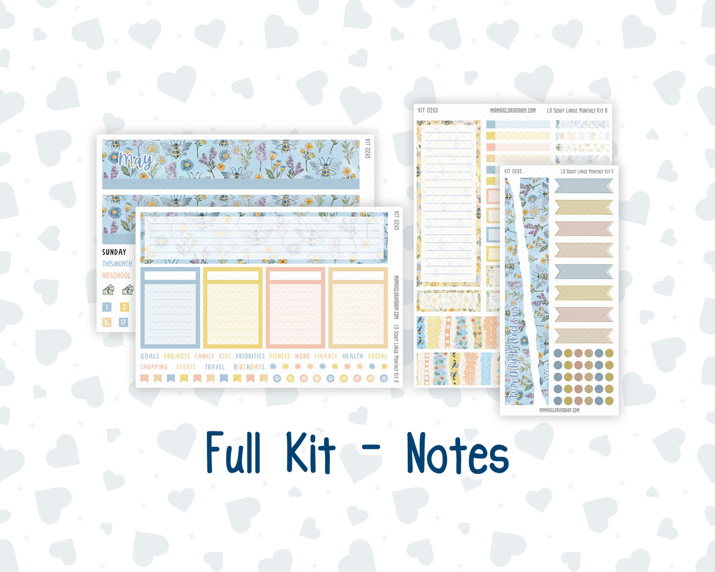 Kit 0265 - Laurel Denise The Scout Planner Large - Monthly Kit - May - Honeybee Sky
