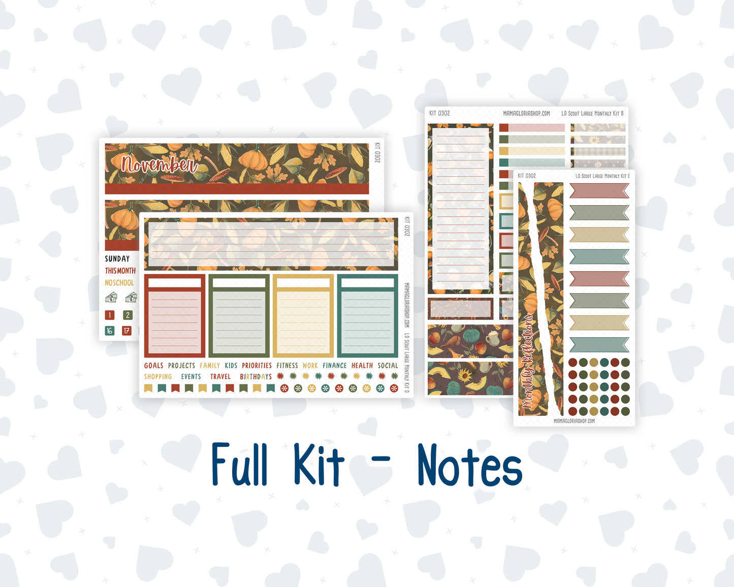 Kit 0302 - Laurel Denise The Scout Planner Large - Monthly Kit - November - Thankful Season