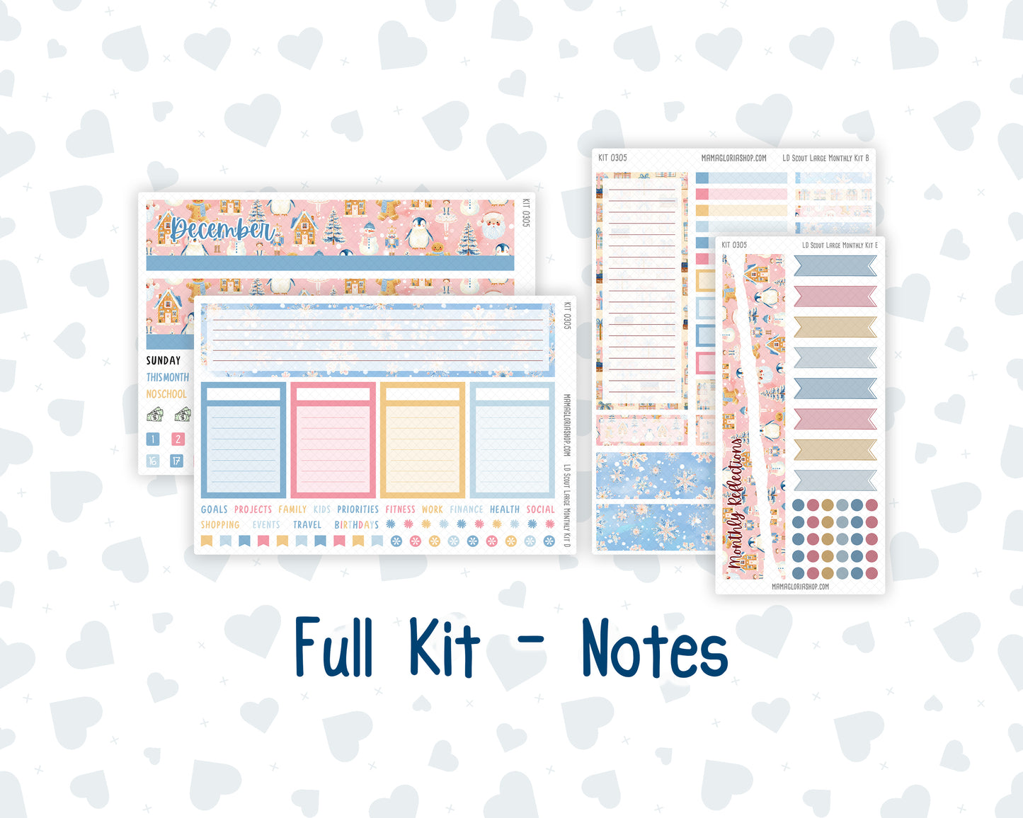 Kit 0305 - Laurel Denise The Scout Planner Large - Monthly Kit - December - Sugarplum Parade