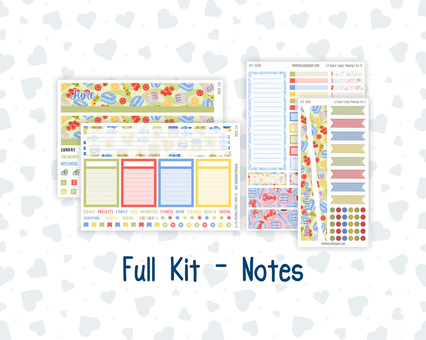 Kit 0269 - Laurel Denise The Scout Planner Large - Monthly Kit - June - Dolce Mare