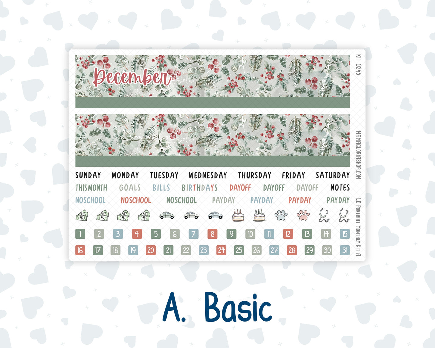 Kit 0245 - Laurel Denise Portrait - Monthly Kit - December - Vintage Christmas