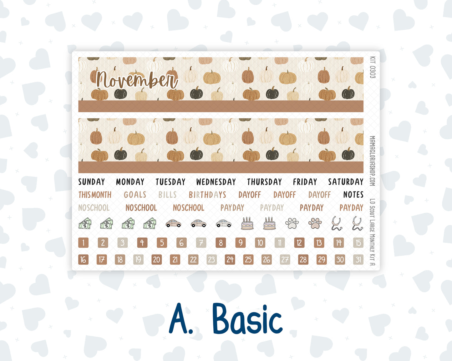 Kit 0303 - Laurel Denise The Scout Planner Large - Monthly Kit - November - Into The Woods