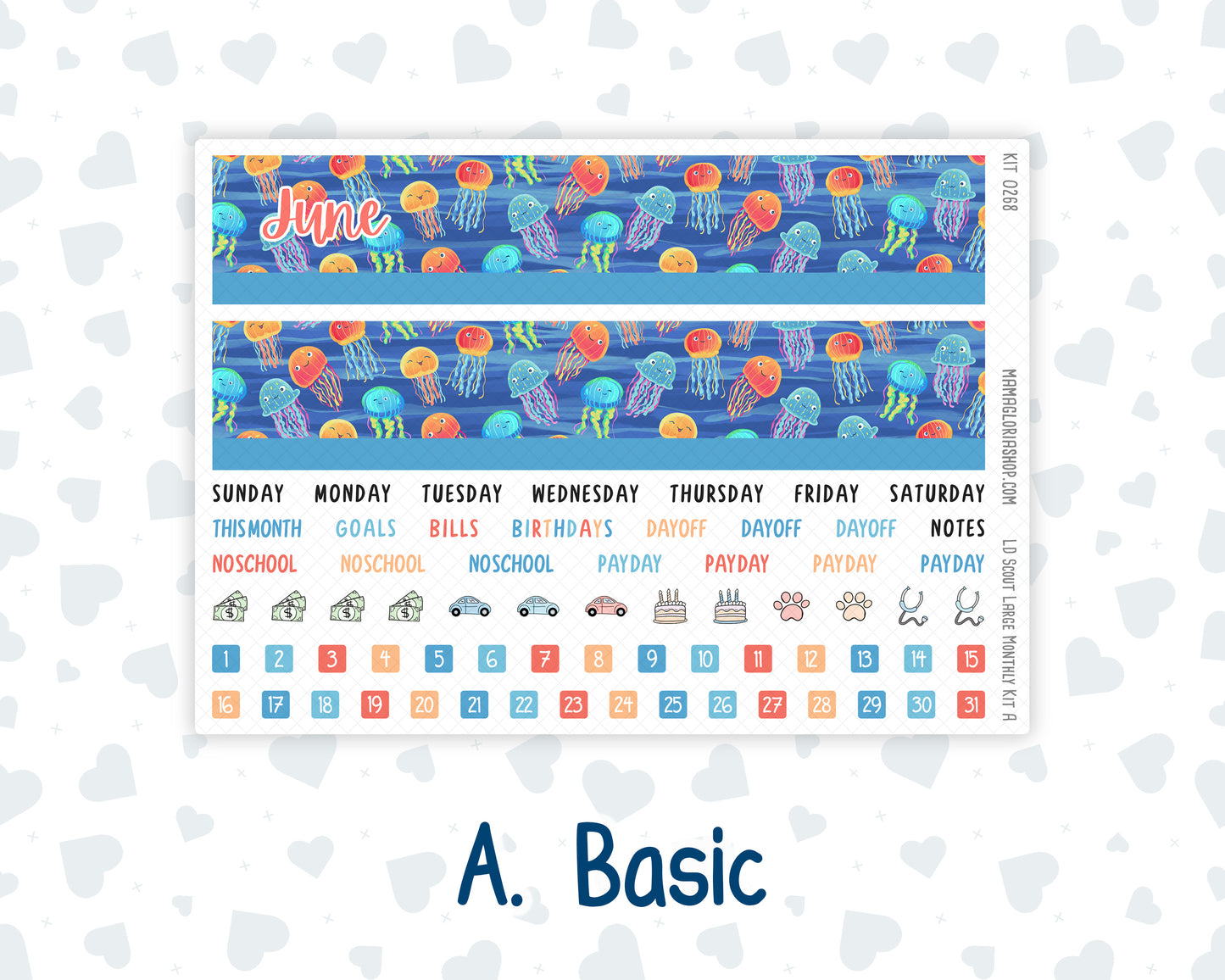 Kit 0268 - Laurel Denise The Scout Planner Large - Monthly Kit - June - Sea Sweeties