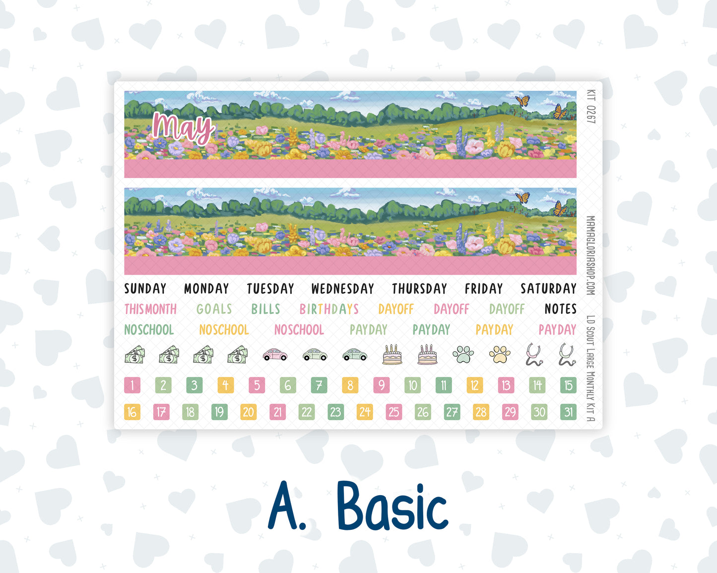 Kit 0267 - Laurel Denise The Scout Planner Large - Monthly Kit - May - Flowers For Mama