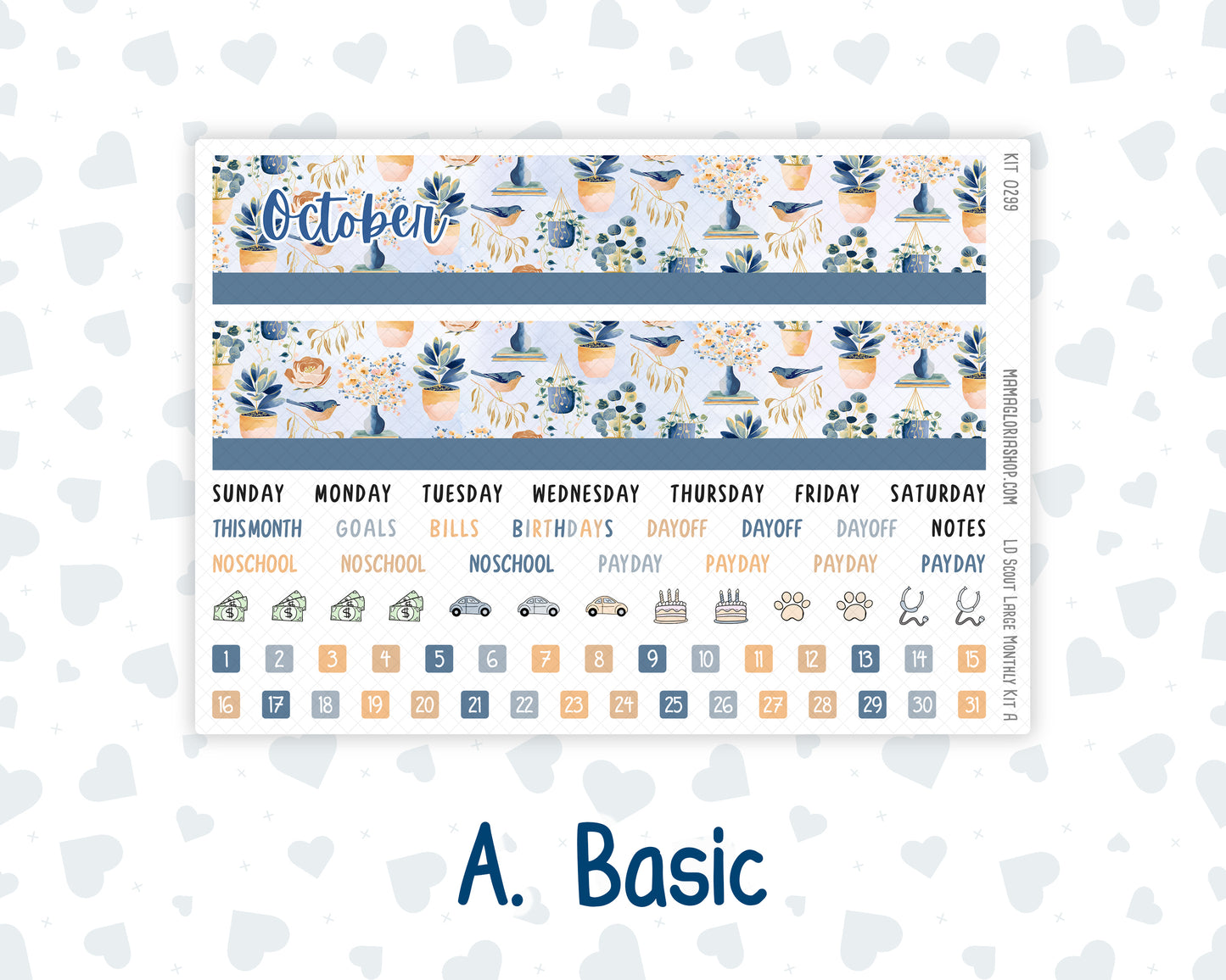 Kit 0299 - Laurel Denise The Scout Planner Large - Monthly Kit - October - Book Nook