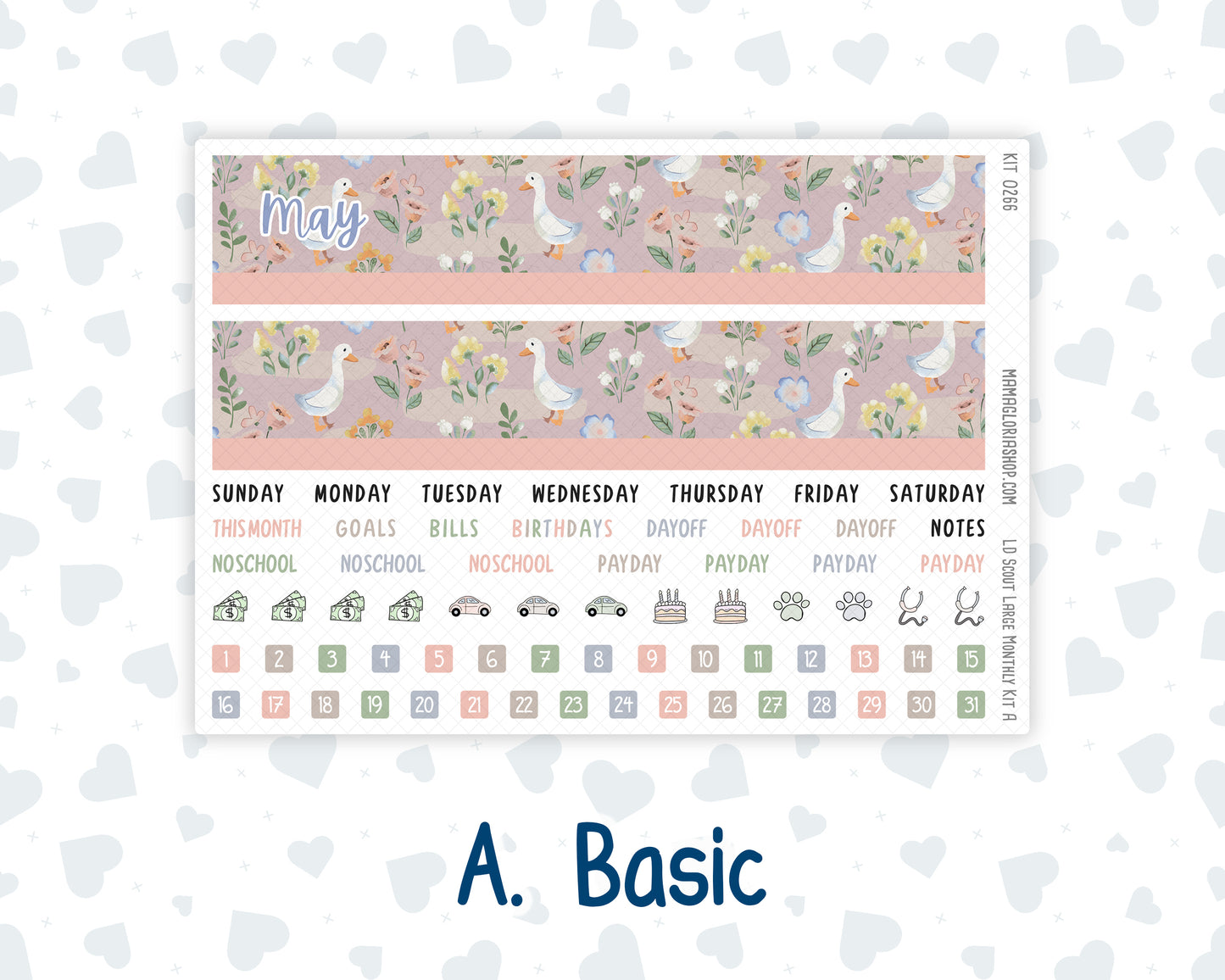 Kit 0266 - Laurel Denise The Scout Planner Large - Monthly Kit - May - Froggy Lake Picnic