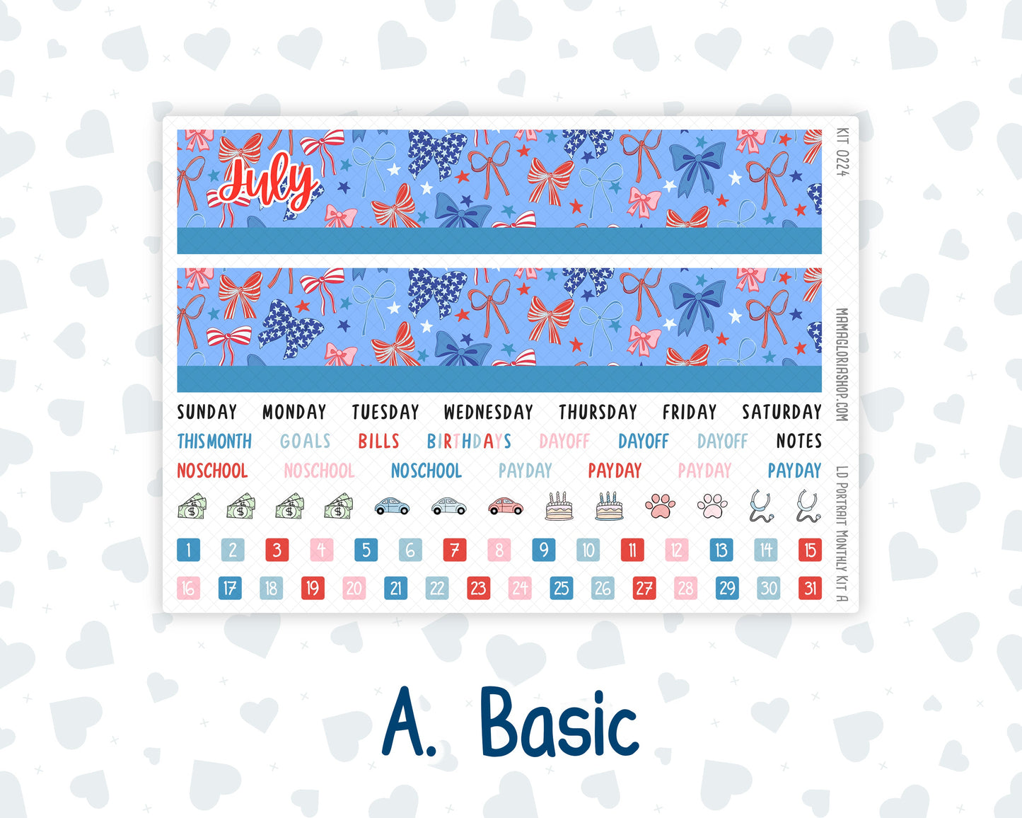 Kit 0224 - Laurel Denise Portrait - Monthly Kit - July - Patriotic Parade