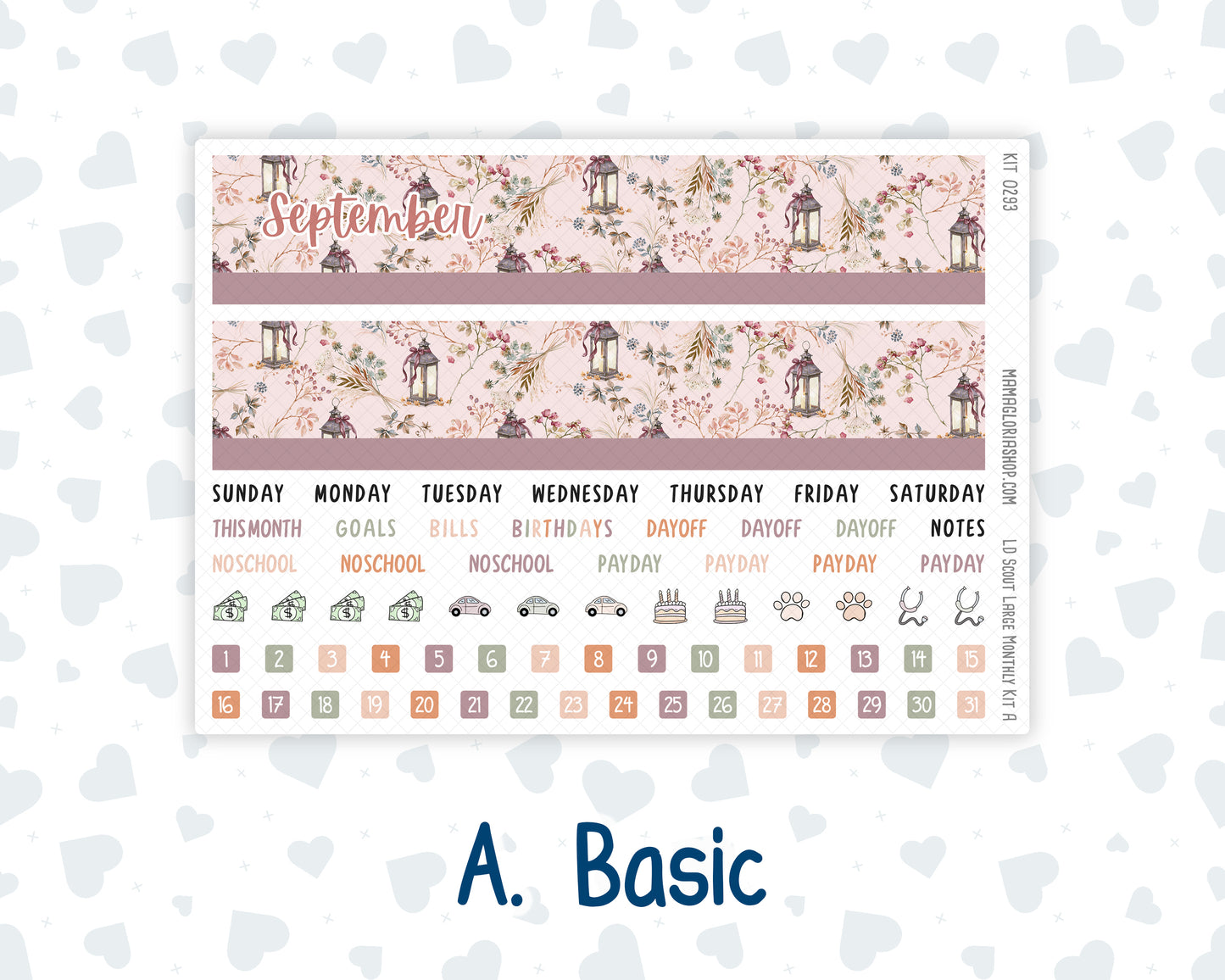 Kit 0293 - Laurel Denise The Scout Planner Large - Monthly Kit - September - Fleur de Provence