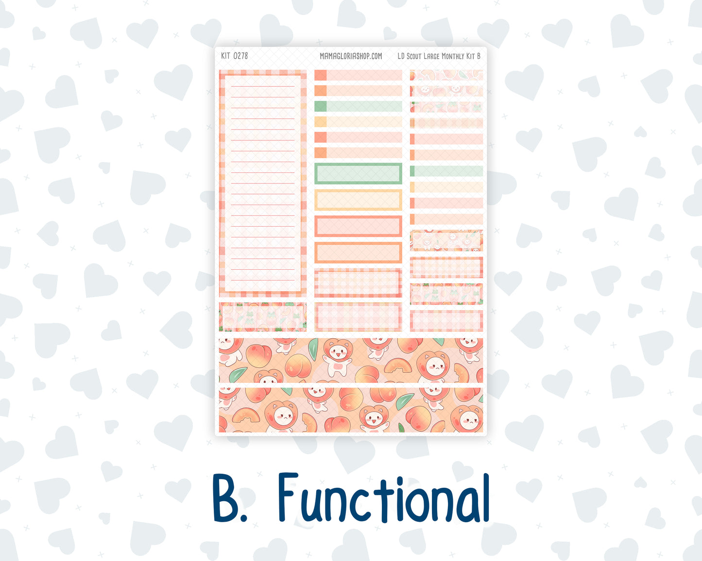 Kit 0278 - Laurel Denise The Scout Planner Large - Monthly Kit - August - Oops, All Peaches