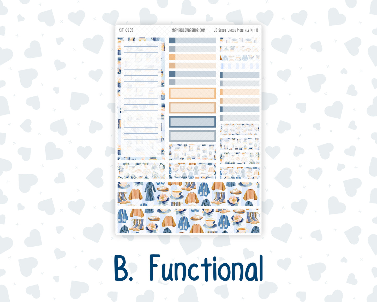 Kit 0299 - Laurel Denise The Scout Planner Large - Monthly Kit - October - Book Nook