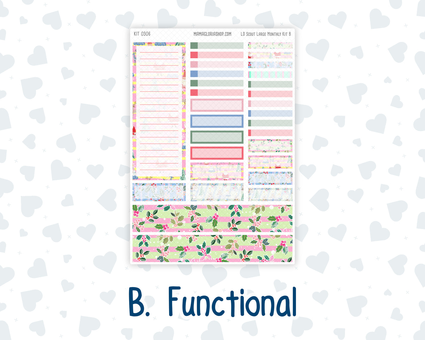 Kit 0306 - Laurel Denise The Scout Planner Large - Monthly Kit - December - Jolly Mischief