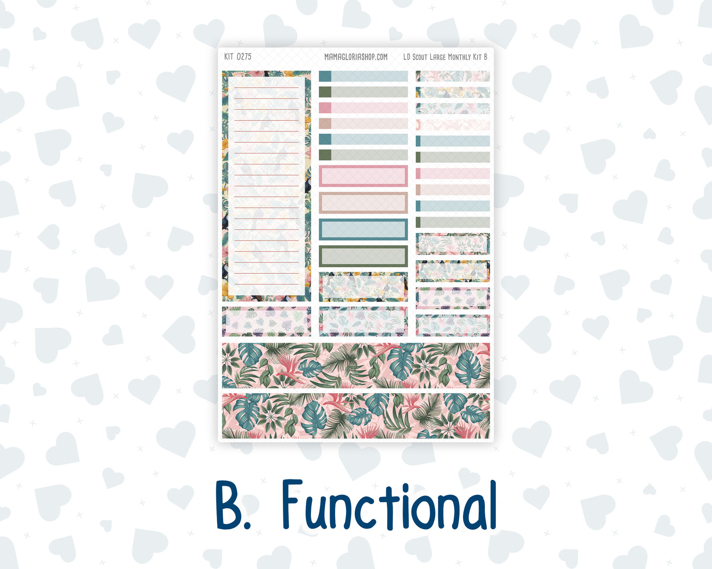 Kit 0275 - Laurel Denise The Scout Planner Large - Monthly Kit - July - Tropical Safari Blush