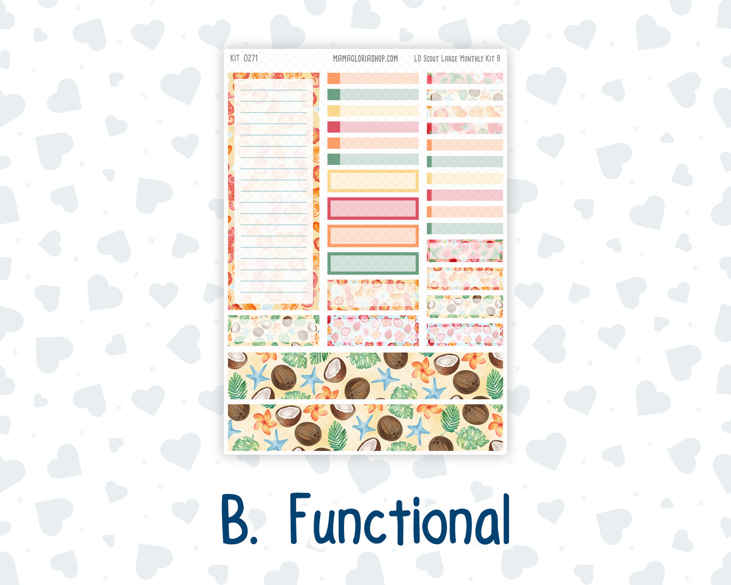 Kit 0271 - Laurel Denise The Scout Planner Large - Monthly Kit - June - Strawberry Shore