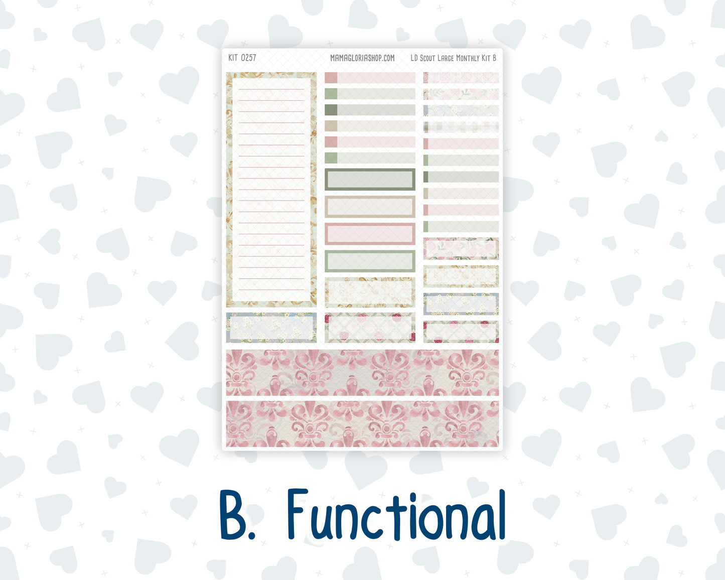 Kit 0257 - Laurel Denise The Scout Planner Large - Monthly Kit - March - Blush Garden