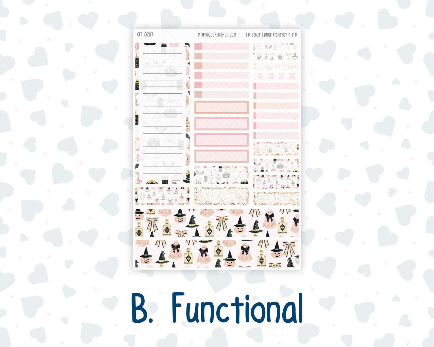 Kit 0297 - Laurel Denise The Scout Planner Large - Monthly Kit - October - Pink Spell