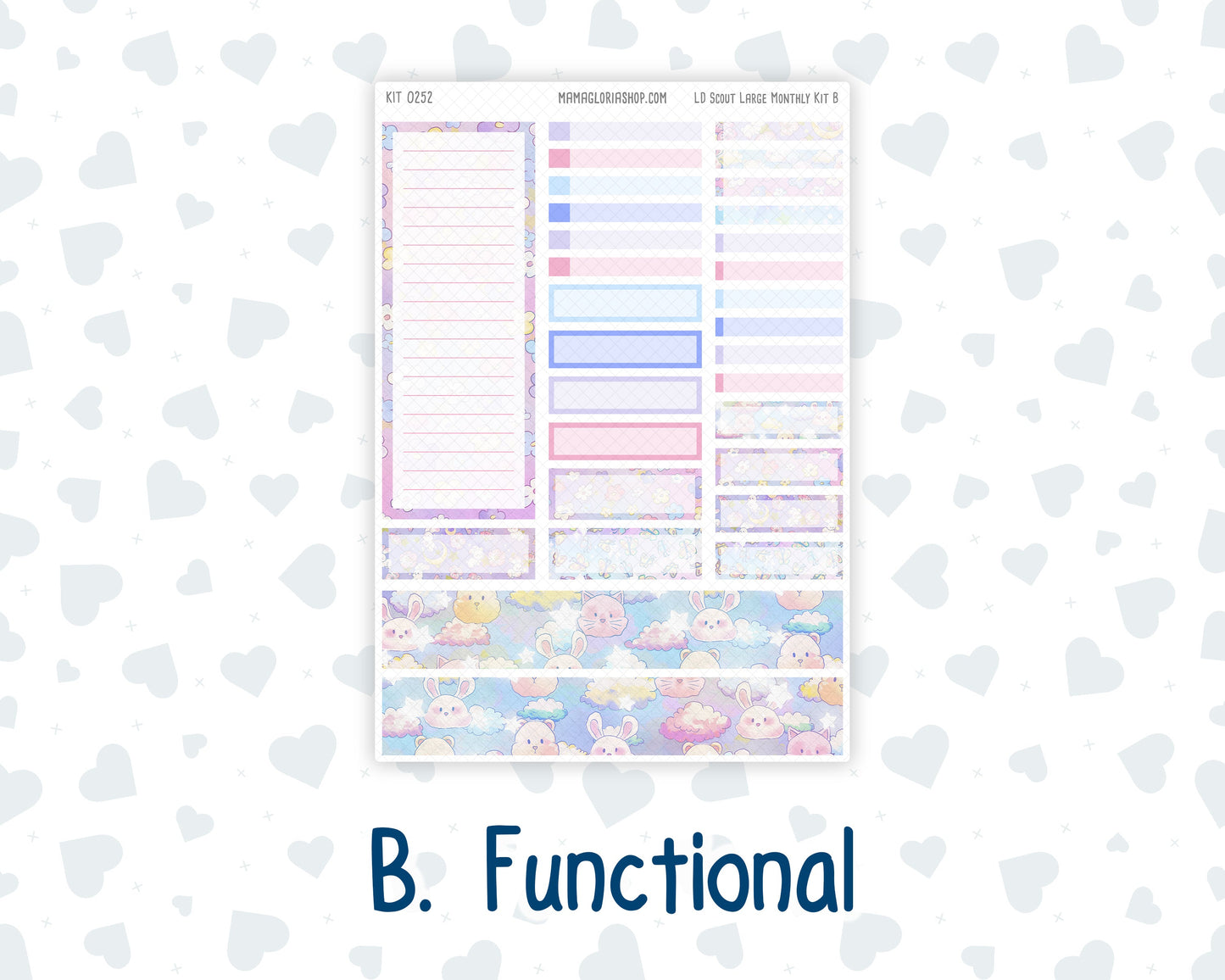 Kit 0252 - Laurel Denise The Scout Planner Large - Monthly Kit - February - Tokyo Candy Cloud