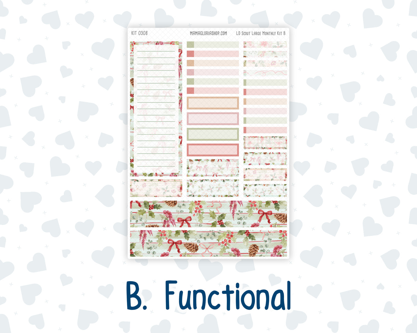 Kit 0308 - Laurel Denise The Scout Planner Large - Monthly Kit - December - Knit & Holly