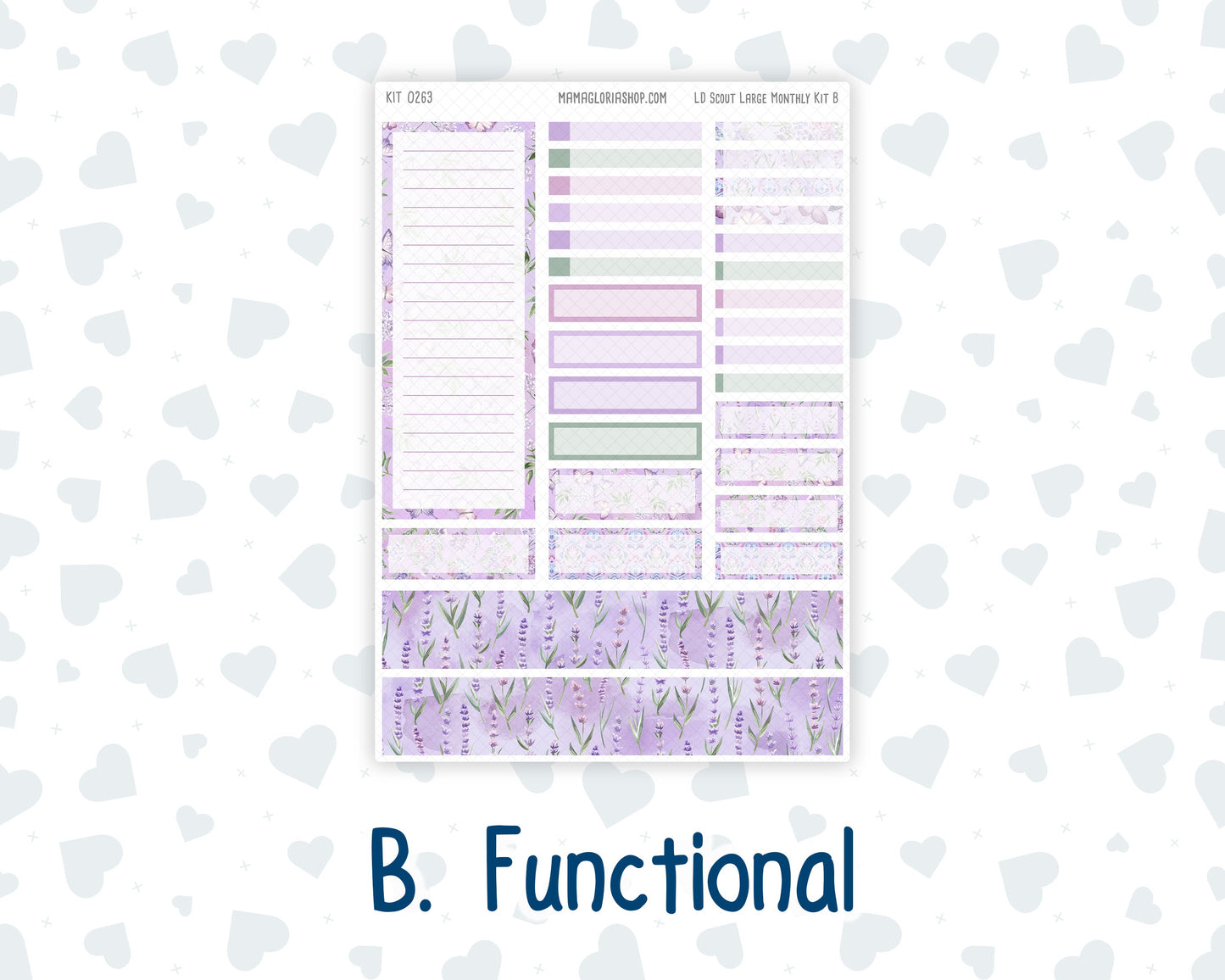 Kit 0263 - Laurel Denise The Scout Planner Large - Monthly Kit - April - Lavender Drift