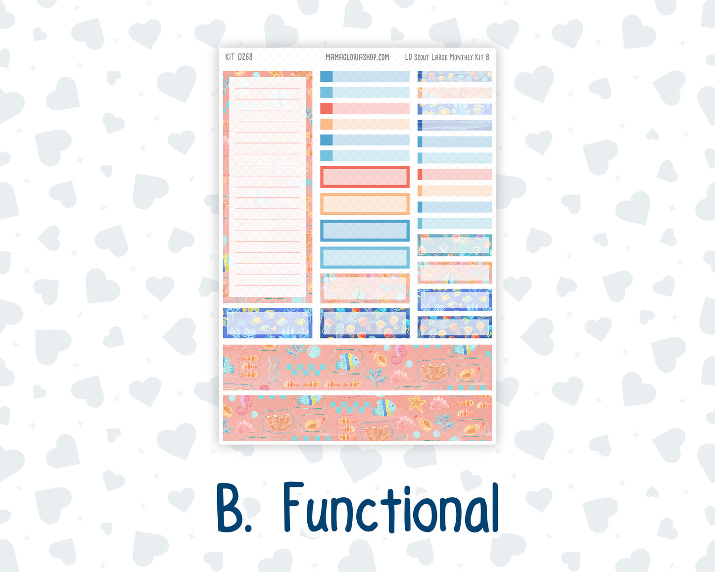 Kit 0268 - Laurel Denise The Scout Planner Large - Monthly Kit - June - Sea Sweeties