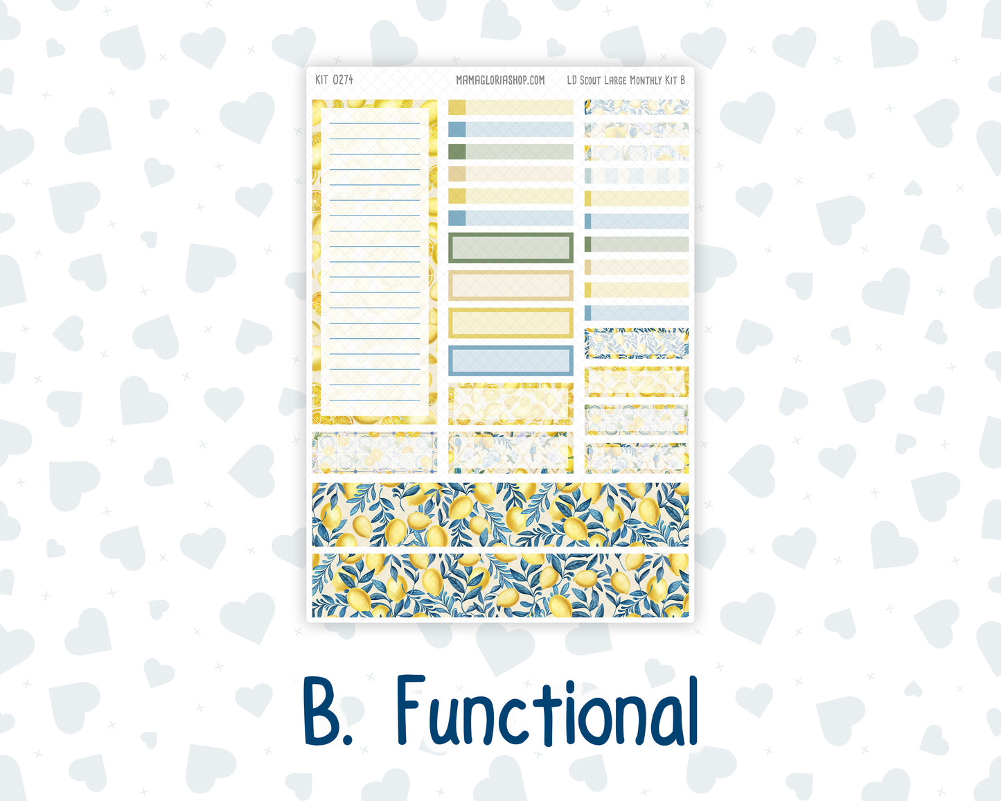 Kit 0274 - Laurel Denise The Scout Planner Large - Monthly Kit - July - Sunny Lemon Shore