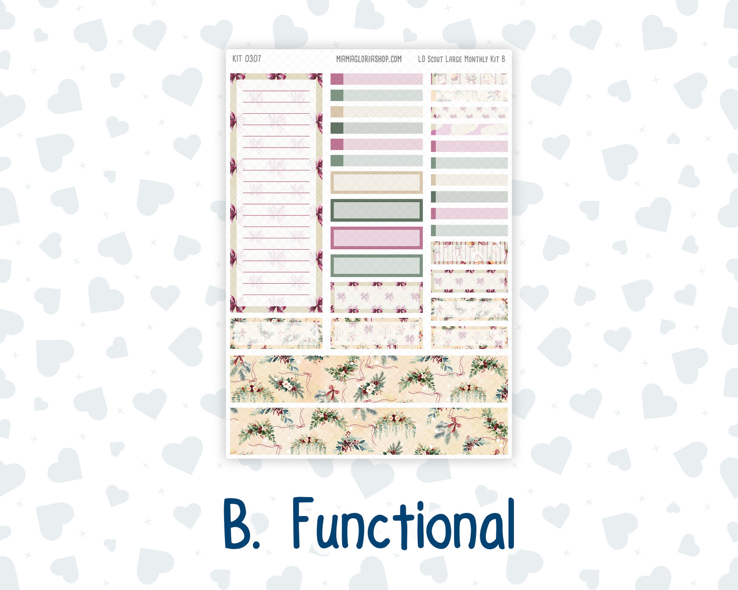 Kit 0307 - Laurel Denise The Scout Planner Large - Monthly Kit - December - Velvet Hearth