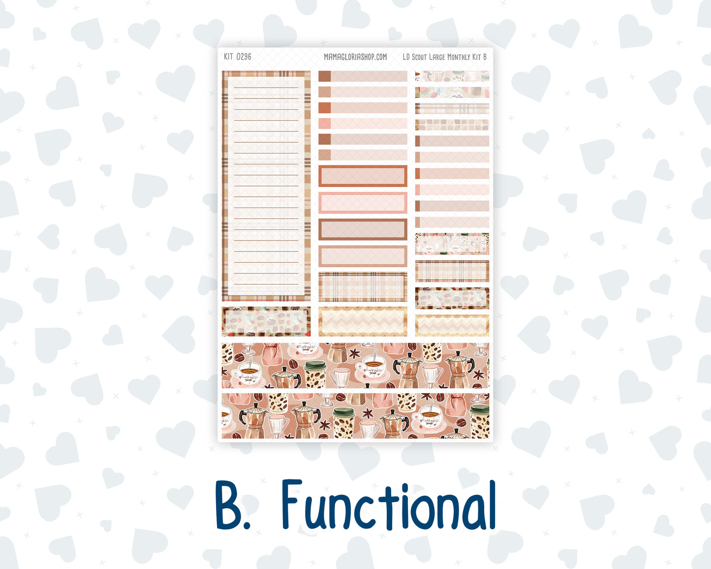 Kit 0296 - Laurel Denise The Scout Planner Large - Monthly Kit - September - Coffee Break