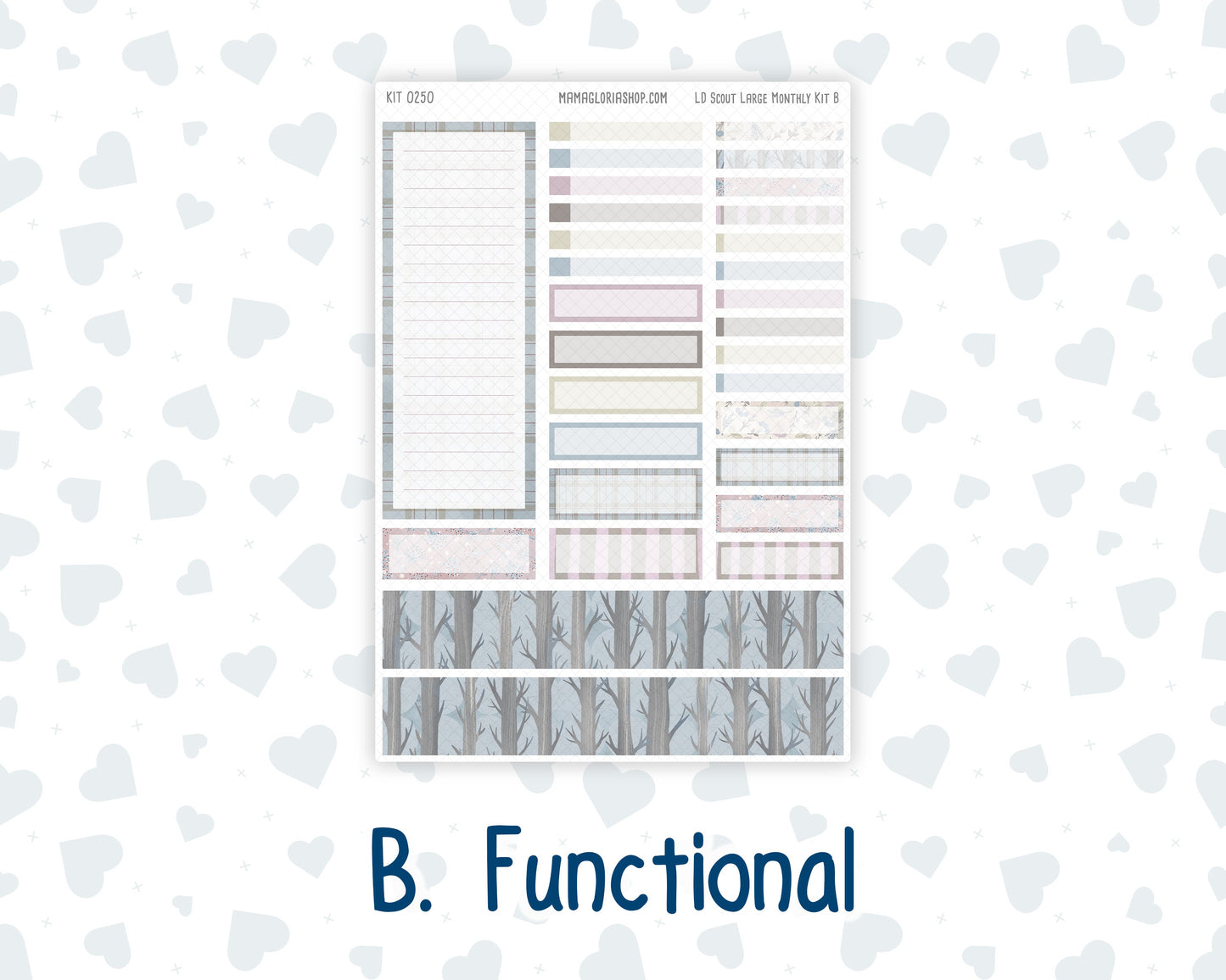 Kit 0250 - Laurel Denise The Scout Planner Large - Monthly Kit - Quiet January