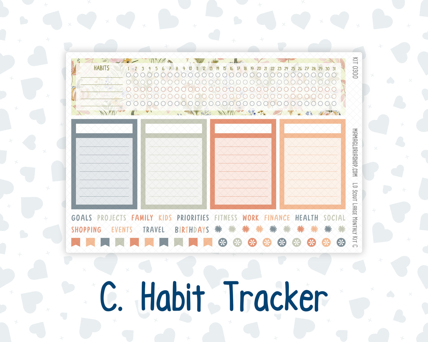 Kit 0300 - Laurel Denise The Scout Planner Large - Monthly Kit - October - Autumn Stroll
