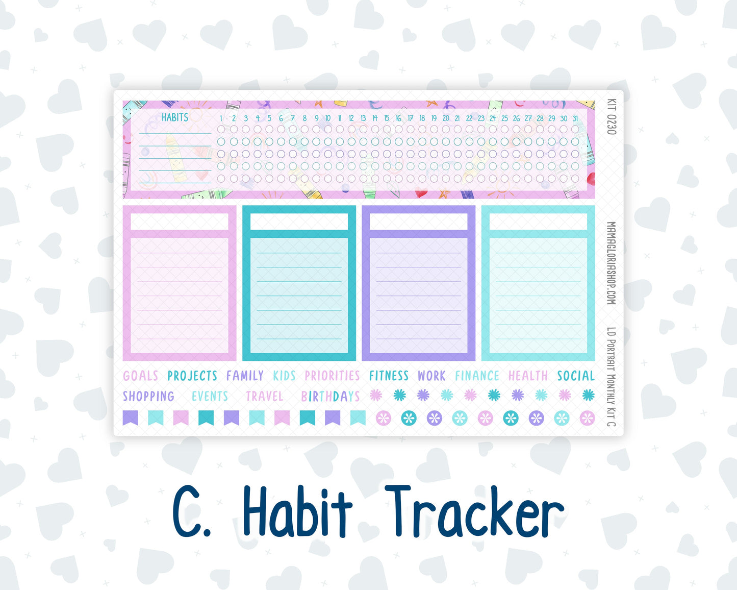 Kit 0230 - Laurel Denise Portrait - Monthly Kit - August - School Daze