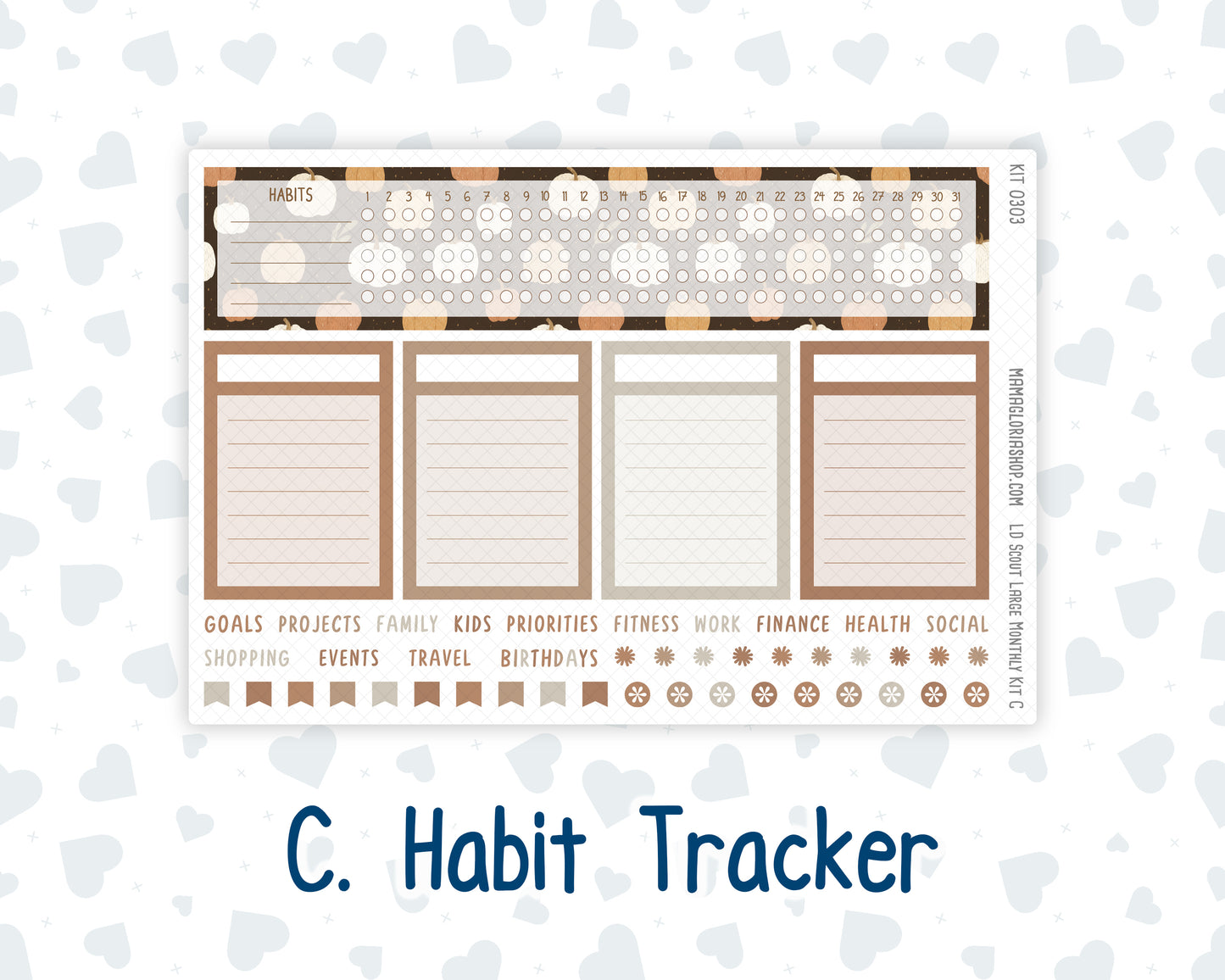 Kit 0303 - Laurel Denise The Scout Planner Large - Monthly Kit - November - Into The Woods