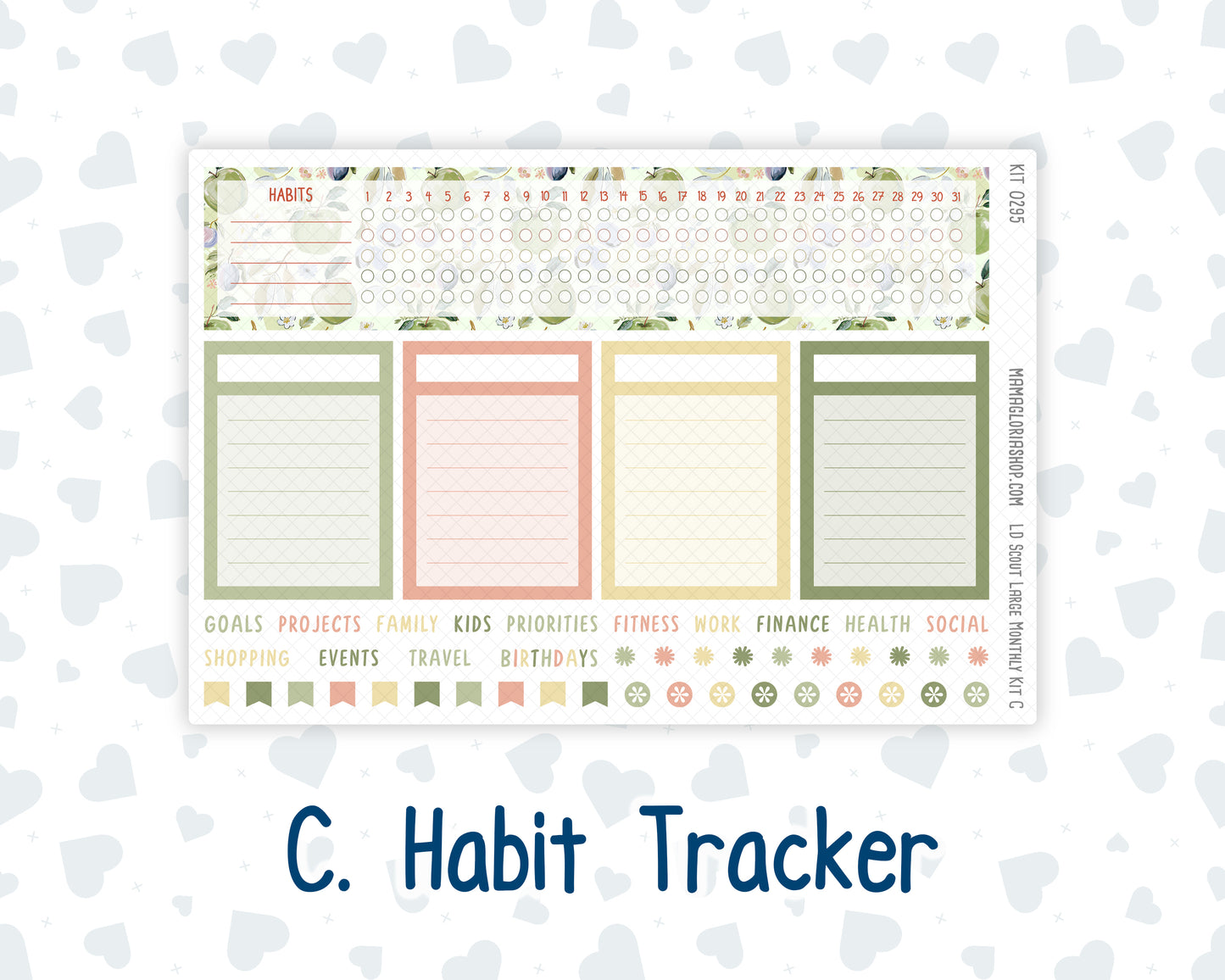 Kit 0295 - Laurel Denise The Scout Planner Large - Monthly Kit - September - Apple Harvest
