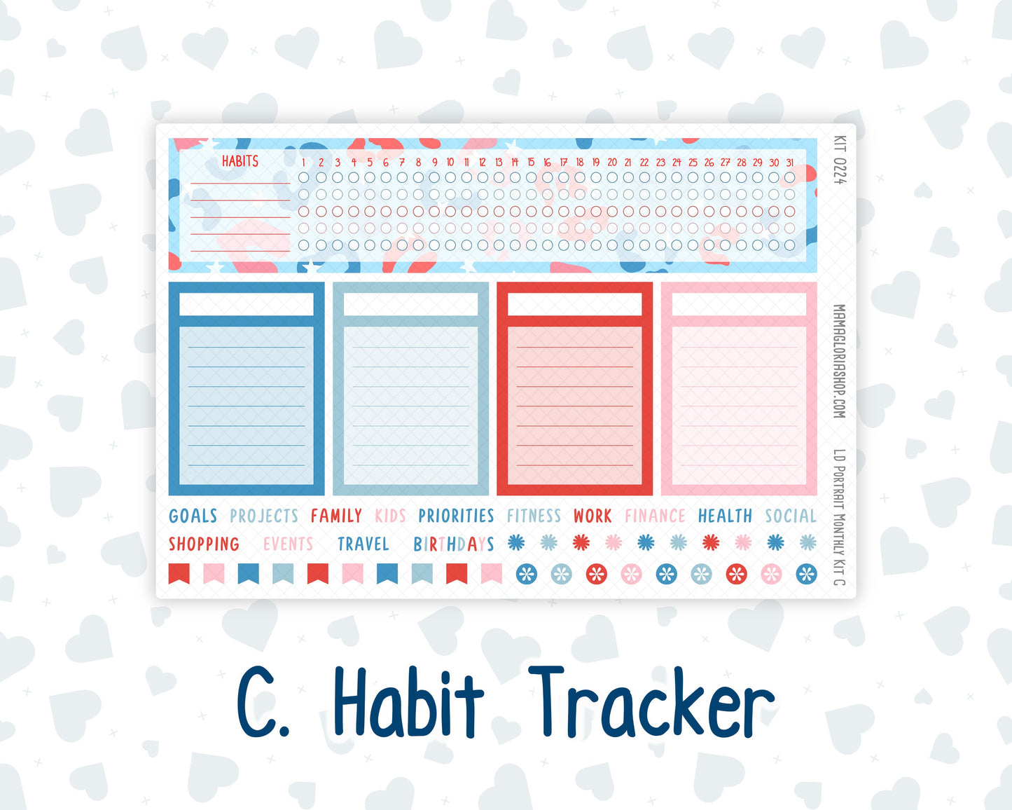 Kit 0224 - Laurel Denise Portrait - Monthly Kit - July - Patriotic Parade