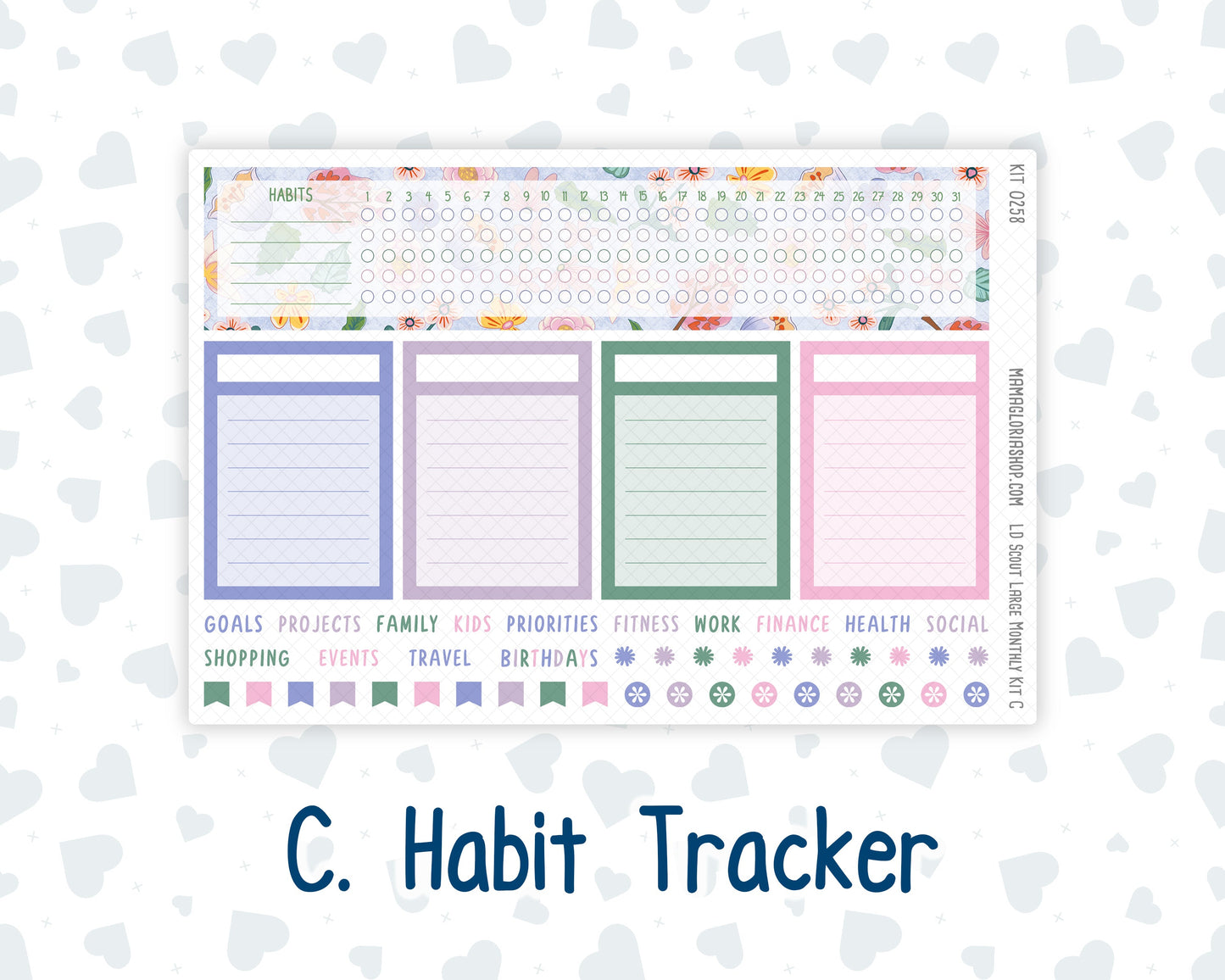 Kit 0258 - Laurel Denise The Scout Planner Large - Monthly Kit - March - Plant Therapy