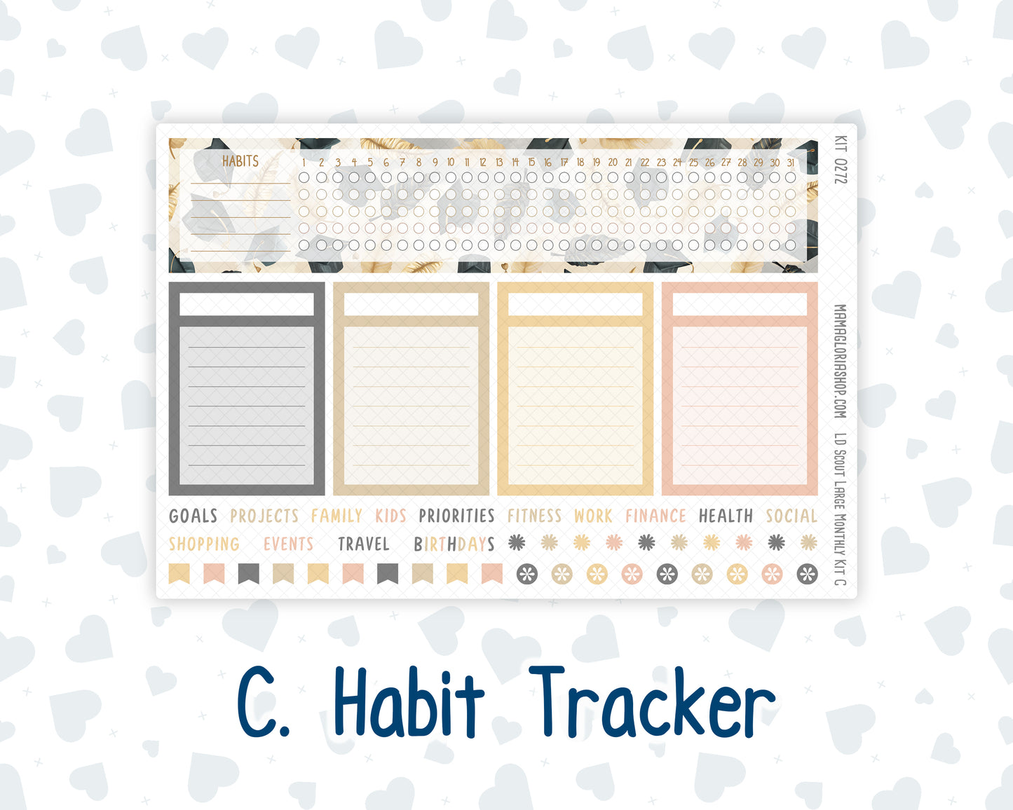 Kit 0272 - Laurel Denise The Scout Planner Large - Monthly Kit - May - Graduation