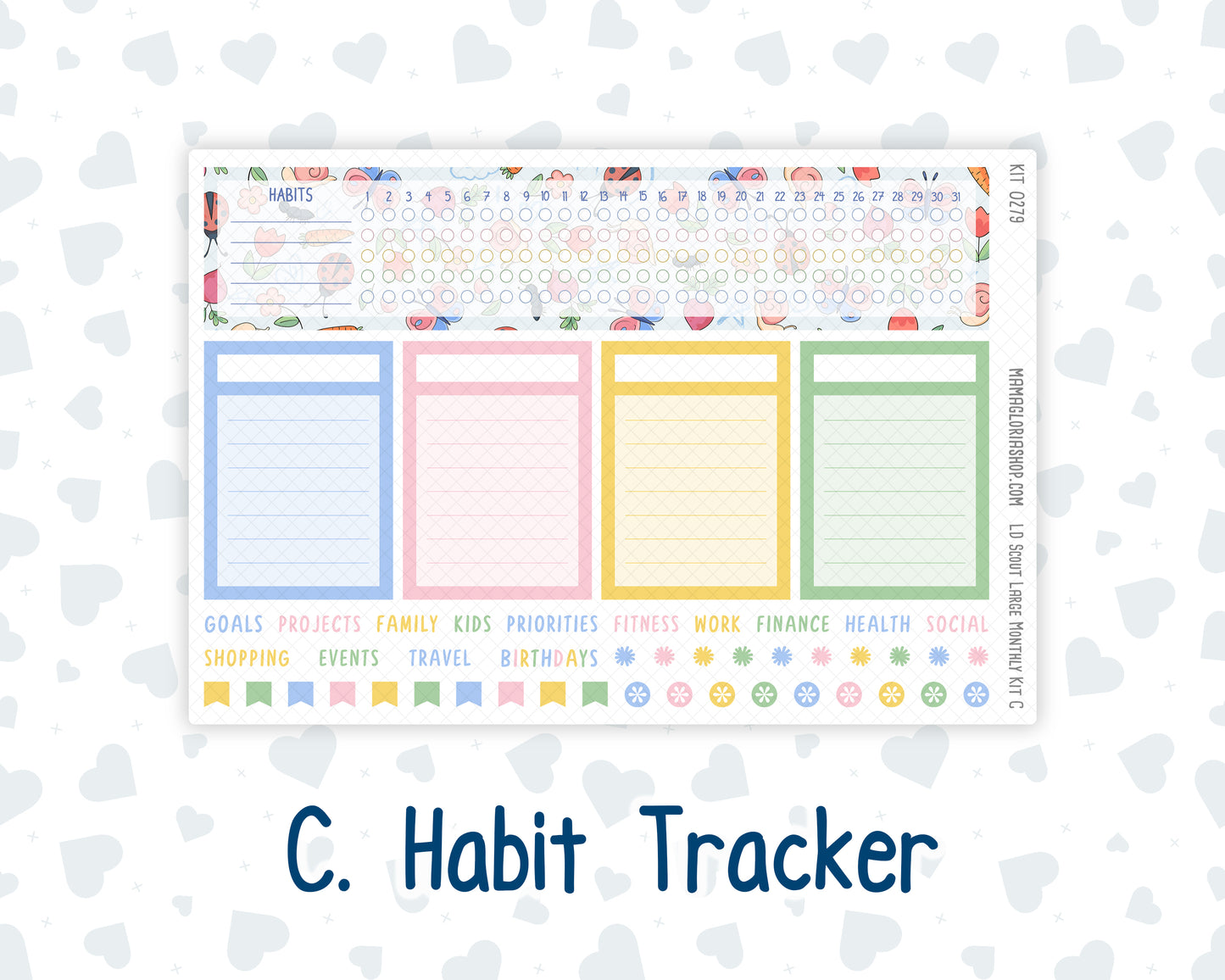 Kit 0279 - Laurel Denise The Scout Planner Large - Monthly Kit - August - Not Ready For School