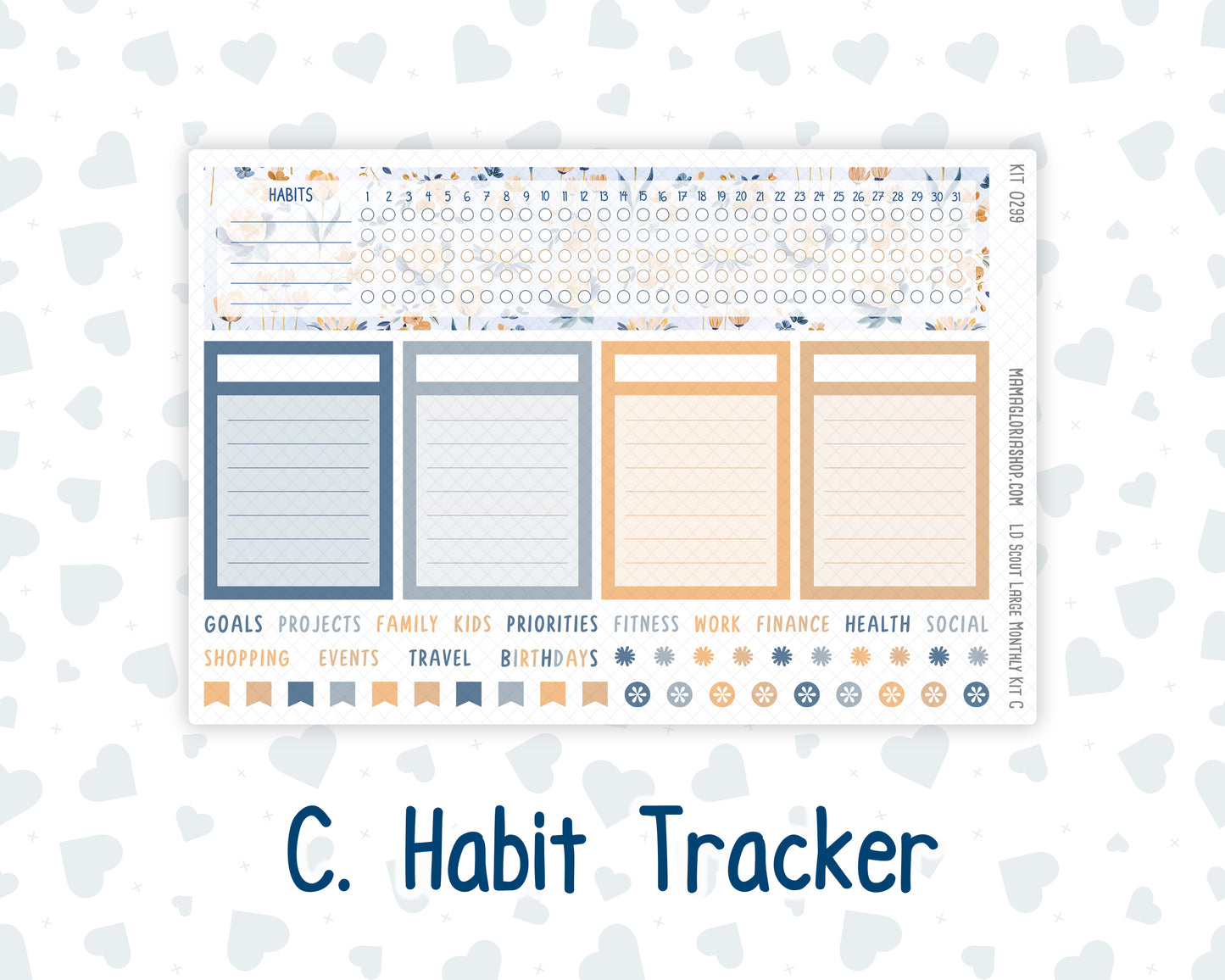 Kit 0299 - Laurel Denise The Scout Planner Large - Monthly Kit - October - Book Nook