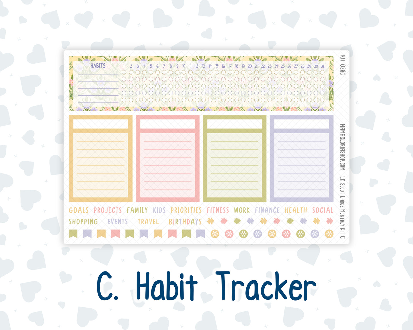Kit 0280 - Laurel Denise The Scout Planner Large - Monthly Kit - Half Past Six In August