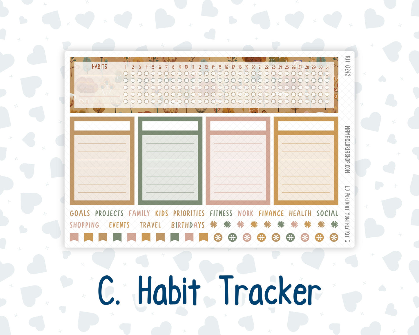 Kit 0243 - Laurel Denise Portrait - Monthly Kit - November - Boho Autumn
